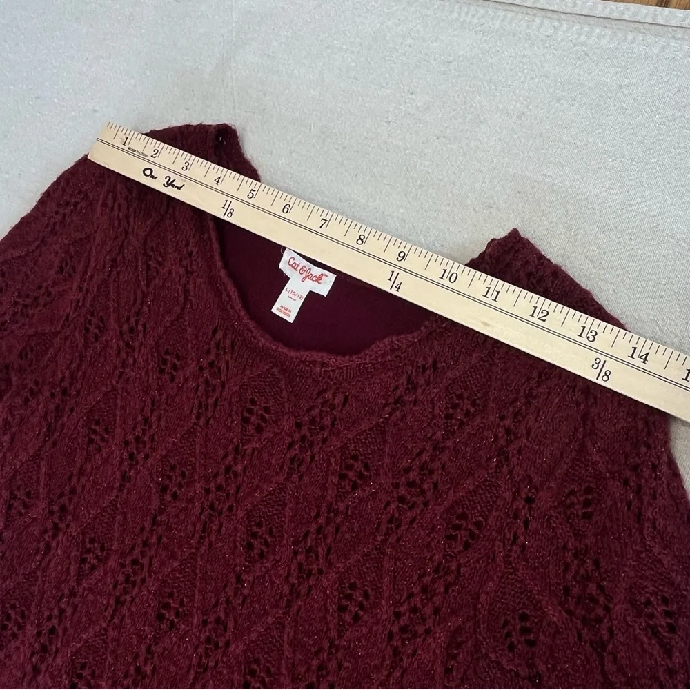Girl's Size Large (10/12) Cat & Jack Burgundy Lined Sweater Dress
